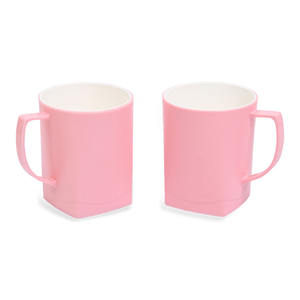 Tasse à café rose 300ml-Tasses en plastique durables et incassables pour boissons chaudes et froides, 300ml, passe au micro-ondes et au lave-vaisselle | Rose - Product Image 5
