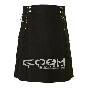 COSH KILTS Haute Qualité Meilleure Vente Noir Coton Kilts Bondage Et Fétiche Kilts Fournisseur Et Fabricant Du Pakistan - Product Image 1