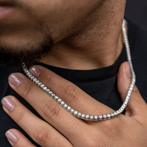 ทันสมัยใช้ได้ทั้งชายและหญิงฮิปฮอป3มม. ห่วงโซ่เทนนิสประดับหมุดทอง14K สีโรสโกลด์ชุบได้รับการรับรอง IGI - Product Image 4