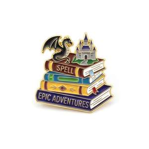 Pins Esmaltados de Metal con Logotipo Personalizado del Fabricante, Diseño Novedoso de OVNI con Purpurina, Temática de Libros, Chapados, Impresión Offset Tradicional - Product Image 5