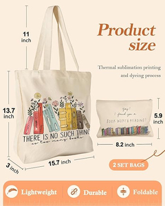 Sac fourre-tout en toile personnalisé pour femmes - Sac de shopping promotionnel durable et portable avec impression et broderie de logo personnalisé - Product Image 2