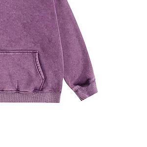 Sweat à capuche délavé pour homme, col montant, fermeture éclair, surdimensionné, streetwear décontracté, hiver, anti-rides, anti-rétrécissement, par Ako - Product Image 3