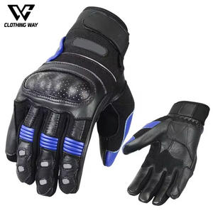 Gants de moto compatibles avec les écrans tactiles, en cuir, imperméables, protection UV, performance pour hommes - Product Image 4