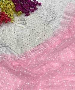 Sari en soie simple du fabricant pour une élégance sans effort, tenue de fête traditionnelle indienne avec une beauté classique - Product Image 4