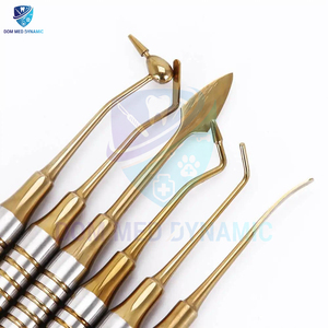 Kit de espátula de relleno compuesto dental de 6 piezas | Instrumentos de relleno de resina recubierta de titanio y oro | Herramientas dentales con certificación CE ISO - Product Image 3
