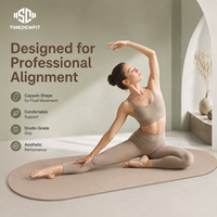 Elegante Tapete de Pilates Ondulado con Forma de Cápsula, Antideslizante, de PU y Caucho Natural, para Colecciones de Fitness Chic