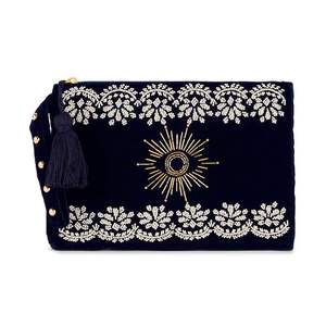 Unique Bohemian Style Embroidery Square <b>Pearl</b> Evening Hand <b>Clutch</b> <b>Bags</b> Fancy Design Lining Wholesale - Product Image 3
