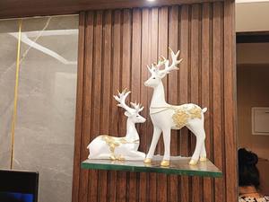 <b>Charming</b> Pair of White Reindeer Model Stylish Table Ornaments Perfect for Holiday Centerpiece or Seasonal Gift Presentation - Product Image 5