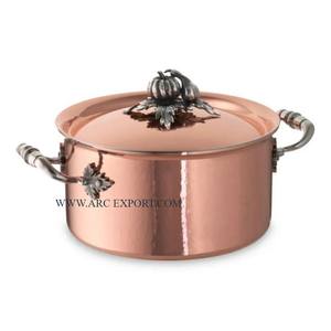 Artículos de cocina pulidos de cobre, sartén para cocinar, cazuela, plato para servir, calidad Premium, redondo, hecho a mano, servidor clásico, olla caliente - Product Image 4