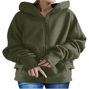 Sweat à capuche personnalisé pour femme, doublé polaire, imperméable, séchage rapide, respirant, coupe classique, service OEM, logo frontal - Product Image 4