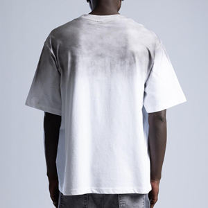 เสื้อเชิ้ตฮิปฮอปสำหรับผู้ชาย, ผ้าฝ้าย100% OEM/ODM เสื้อยืดฮิปฮอปแบบหลวมเปิดไหล่คอกลมสีซีดจางสวมใส่สบายระบายอากาศได้ดี - Product Image 6