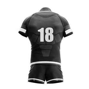 Customized Youth Rugby Uniform Medium Fit Polyester Compression Striped Set with Team Logo Modern Athletic Style - Product Image 2