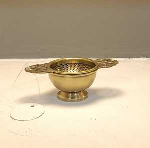 Infuseur de passoire à thé antique artisanal indien avec bol d'égouttement pour thé en vrac à la maison et au bureau - Product Image 1