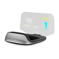 Sudex C3 5 inch LCD HUD Head-up Display met waarschuwing voor over snelheid, toerental, watertemperatuur, spanning, foutcodes, OBD2, GPS, voorruitveiligheid