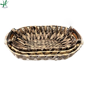 La cesta de almacenamiento de bambú incluye 3 bandejas más pequeñas en el interior, color marrón oscuro para el almacenamiento y la Organización en el hogar - Product Image 2