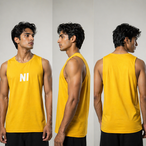 Débardeur surdimensionné pour homme en coton, sans manches, streetwear, pour la gym, respirant, décontracté, été, haute qualité, logo personnalisé Ava - Product Image 6