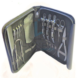 Kit d'outils pour Extension de cheveux, attaché à la main avec une aiguille, pince professionnelle pour Extension de cheveux et perles avec pochette en cuir - Product Image 3