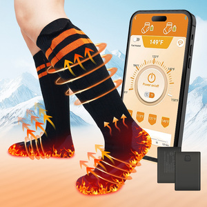 Chaussettes chauffantes électriques pour hommes et femmes, contrôlées par application, rechargeables, pour le camping en plein air, le ski, la pêche en hiver - Product Image 4