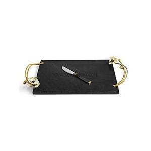 Premium Quality <b>Black</b> Marble New Style Table Top Food <b>Serving</b> <b>Tray</b> With Designer Handles and Knives Greatest Quality Food Tary - Product Image 1