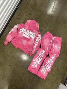 Conjunto Deportivo Informal de Otoño, Sudadera con Capucha y Pantalones Deportivos, Conjunto Completo Unisex de Algodón, Pantalones Deportivos Acampanados - Product Image 4