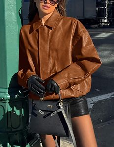 Veste en cuir pour femmes en gros, veste en cuir à manches longues unie pour femme, logo de conception OEM, vestes en cuir en gros pour femmes - Product Image 6