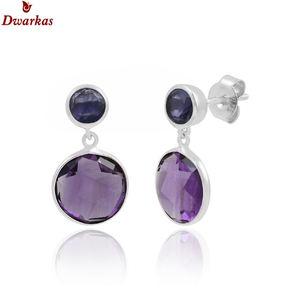 Vente en gros personnalisé vente chaude 925 argent sterling naturel améthyste pierre précieuse boucle d'oreille fabricant de bijoux fins - Product Image 3