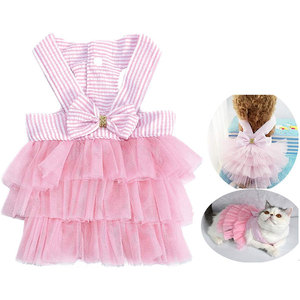 Ropa para mascotas de fábrica, vestido para perros y gatos, Sukienka DLA PSA, vestido de princesa para cachorros, malla con lazo, ropa para gatos, <span class=keywords><strong>abrigo</strong></span> para mascotas, vestido para perros - Product Image 1