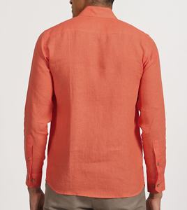 Nouvelle chemise décontractée pour homme en lin et coton tissé, manches longues, col rabattu, teinte unie, anti-rétrécissement, séchage rapide, durable – Collection Été 2024 - Product Image 2