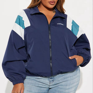 Top Quality <b>women</b> <b>Windbreaker</b> Jackets color block Custom logo Fitness Training Running Leisure Sport full zip Jacket - Product Image 1