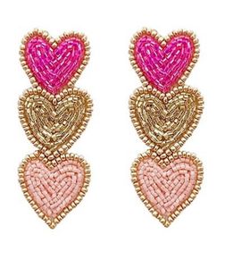 Handmade Beaded Embroidery Stylish Heart Drop <b>Earring</b> Beautiful Fancy New Design Luxury Trendy Cute Latest <b>Top</b> Hiba Enterprises - Product Image 1