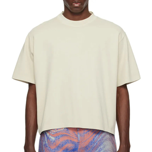OEM Custom <b>Logo</b> High Men's Cropped t Shirt Heavyweight Oversized Custom Boxy Fit Crop T-shirt Blank Cotton Streetwear t Shirt - Product Image 5