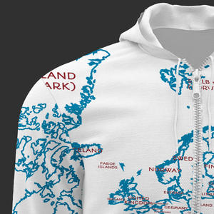 เสื้อมีฮู้ดลายแผนที่ถักแบบลำลองมีซิปมีฮู้ดเสื้อผ้าฤดูหนาวดีไซน์ทันสมัยใส่ได้ทุกเพศ - Product Image 5