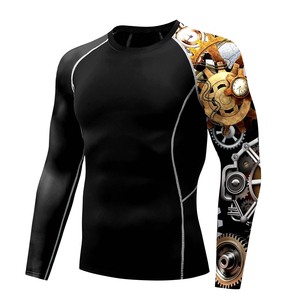 Camiseta de Manga Corta de Secado Rápido para Hombre, para Artes Marciales Mixtas (MMA), Grappling, Venta al por Mayor, de Alta Calidad, Negra, Personalizada con Estampado, para BJJ - Product Image 1