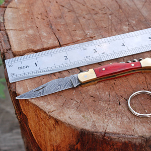 Cuchillo de bolsillo portátil de 7 pulgadas con mango de madera, nuevo cuchillo plegable para acampar al aire libre, borde dentado personalizable, soporte ODM/OEM - Product Image 5