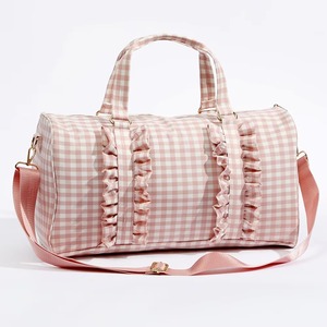 Pink Design Waterproof Travailing unisex Ruffle Machine Washable Custom Fashion Large Capacity Leisure Sports Garment Duffle Bag - Product Image 1