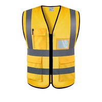 Vêtements de sécurité réfléchissants de grande taille à poches multiples avec fermeture éclair Gilet et vestes en polyester/maille 100% pour hommes en gros