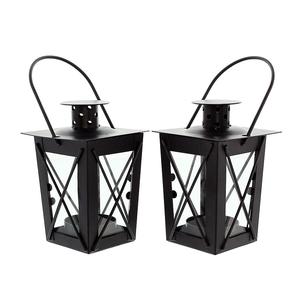 Nouveau lot de 2 mini lanternes au design fait main plaqué couleur noire avec une très grande qualité et un matériau à très faible taux - Product Image 1