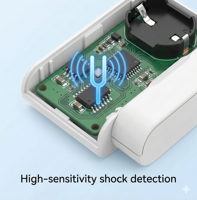 חיישן רטט אלחוטי 433MHz גלאי שבירת זכוכית, אזעקת זעזועים ברגישות גבוהה לאבטחת הבית