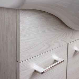 Meuble de salle de bain autoportant en chêne blanc de 85 cm avec 3 portes et 1 tiroir, doté d'un lavabo Ravenna - Product Image 5