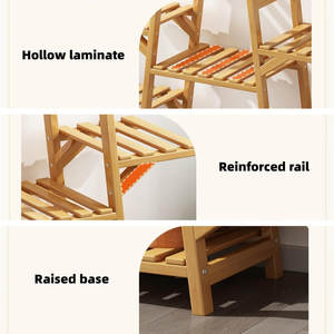 Estante de exhibición multicapa Estante de plantas de bambú para muebles de sala de estar - Product Image 5
