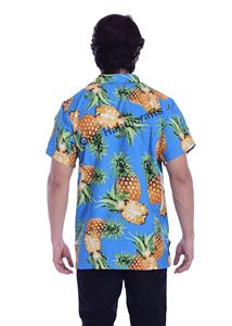 2023เสื้อผู้ชายแขนสั้นพิมพ์ลายสับปะรดสไตล์ฮาวายสไตล์ลำลอง - Product Image 2