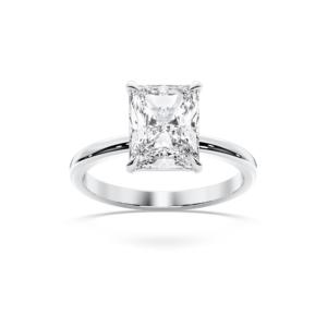 Bague de fiançailles en Moissanite E-F/VVS-VS de 3.00 carats avec diamant taille rayonnante fabriquée en or massif 10K,14K,18K - Product Image 4