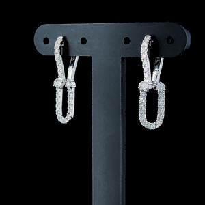 Pendientes de Aro Únicos con Incrustaciones de Diamantes de Imitación VVS Moissanite, Plata 925, Estilo Hip Hop - Product Image 2