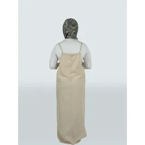 Robe d'été simple et modeste à bretelles avec taille naturelle et silhouette droite - Product Image 3