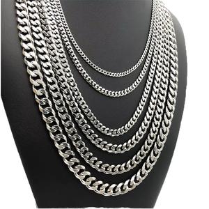 Collares de cadena de eslabones de acero inoxidable para niños de moda 20 \ "22 \" 24 \ "26 \" cadena larga Hip Hop joyería - Product Image 3