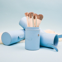 Porte-pinceaux et étui organisateur en cuir de petite taille Dongshen Private Label pour pinceaux cosmétiques