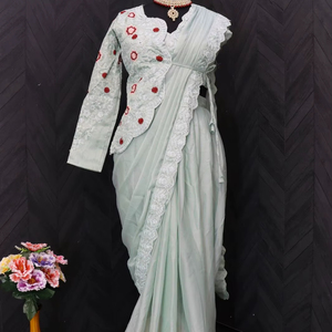 Sari en soie Rangoli tendance de la boutique indienne, dernier modèle exclusif, blouse de qualité supérieure, tenue ethnique de mariage - Product Image 1