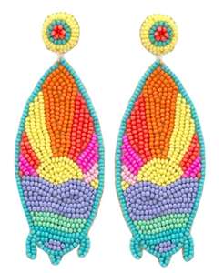 Boucles d'oreilles colorées faites à la main avec des perles légères, perles de rocaille, bijoux de mode pour femmes à prix abordable - Product Image 1