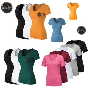 เสื้อยืดสำหรับผู้หญิงพิมพ์ลายออกแบบได้ตามต้องการเสื้อยืดสำหรับผู้หญิงขนาดใหญ่กว่าปกติพิมพ์โลโก้ตามสั่ง - Product Image 1