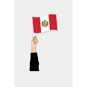 Equipamiento de Animadoras, Bandera Peruana de Mano - Product Image 1